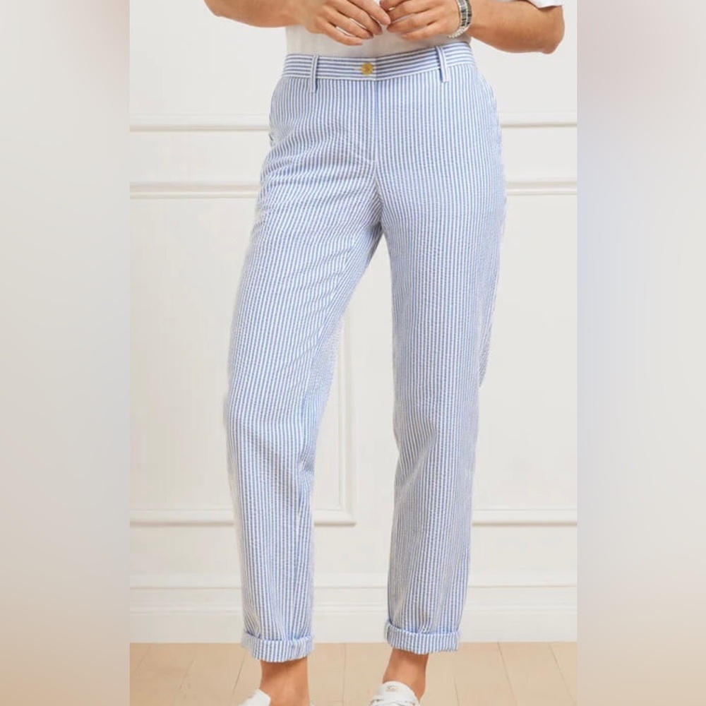 Talbots chino Blue Cropped Ankle Jeans with Cuffed Hem